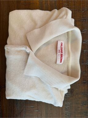 Orlebar Brown Cream V-Neck Polo Sweater